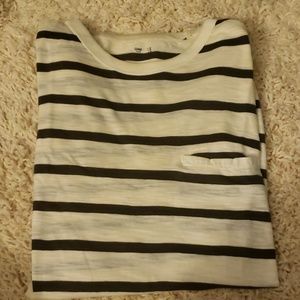 GAP Men's Black/White Stripe Pocket Long Sleeve